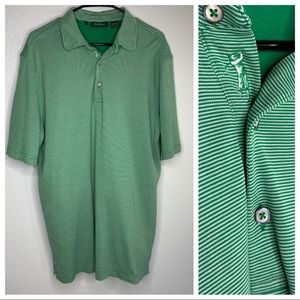 Bobby Jones green striped golf polo